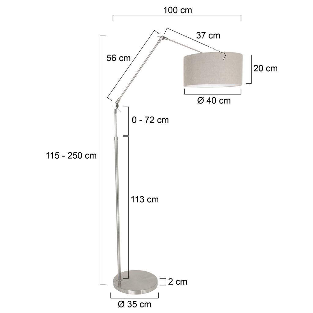 Stalen staande lamp met knikarm Steinhauer Prestige chic - Afbeelding 6