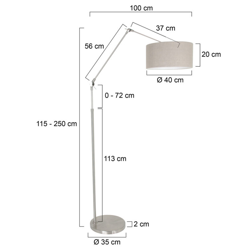 Stalen staande lamp met knikarm Steinhauer Prestige chic - Afbeelding 6