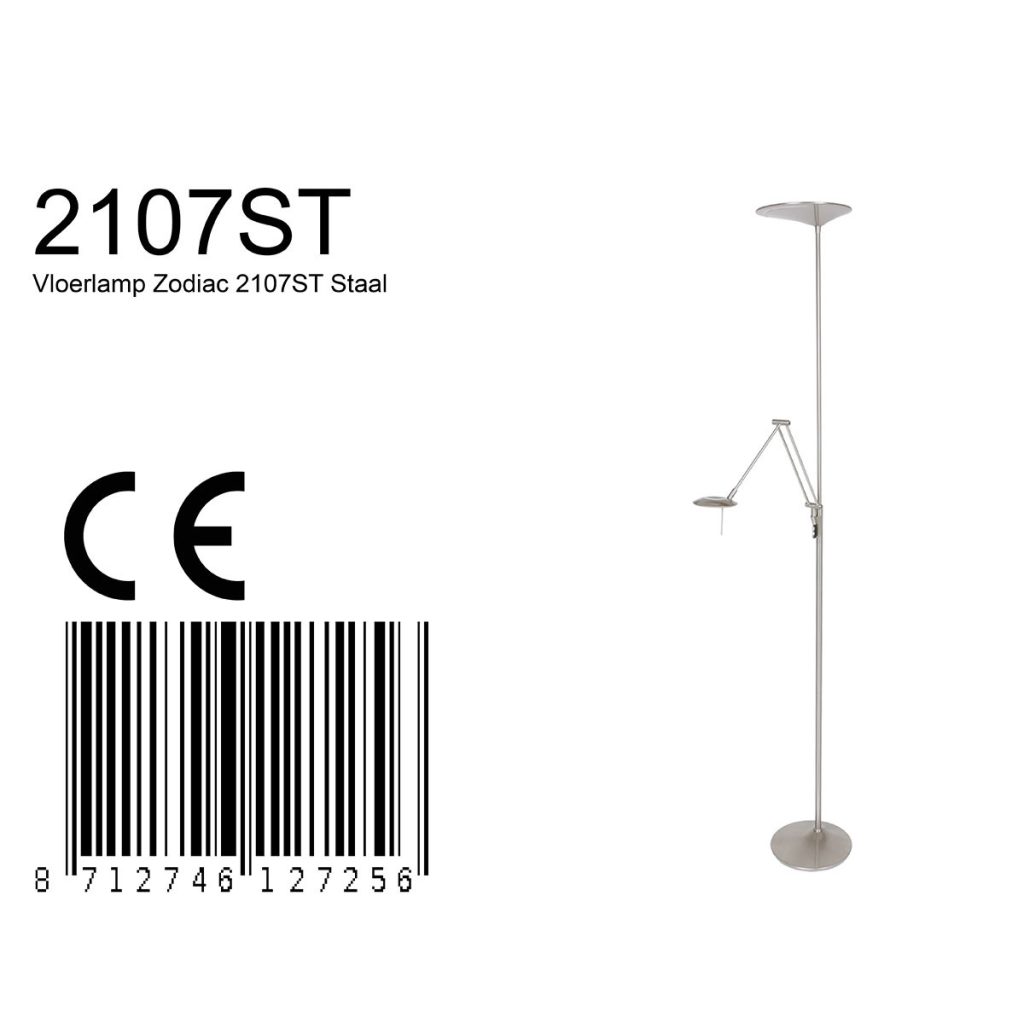 Stalen uplight met leeslamp Steinhauer Zodiac led - Afbeelding 9