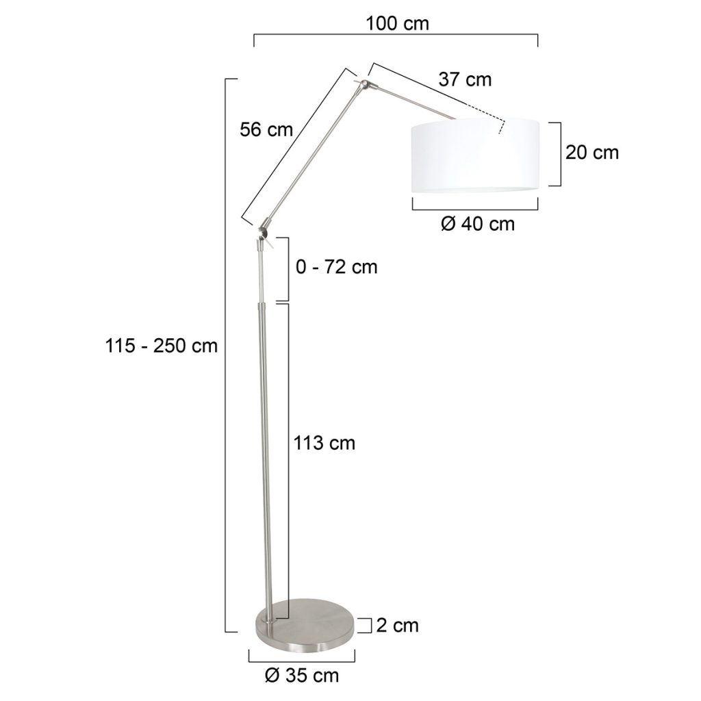 Stalen vloerlamp met knikarm Steinhauer Prestige chic - Afbeelding 6