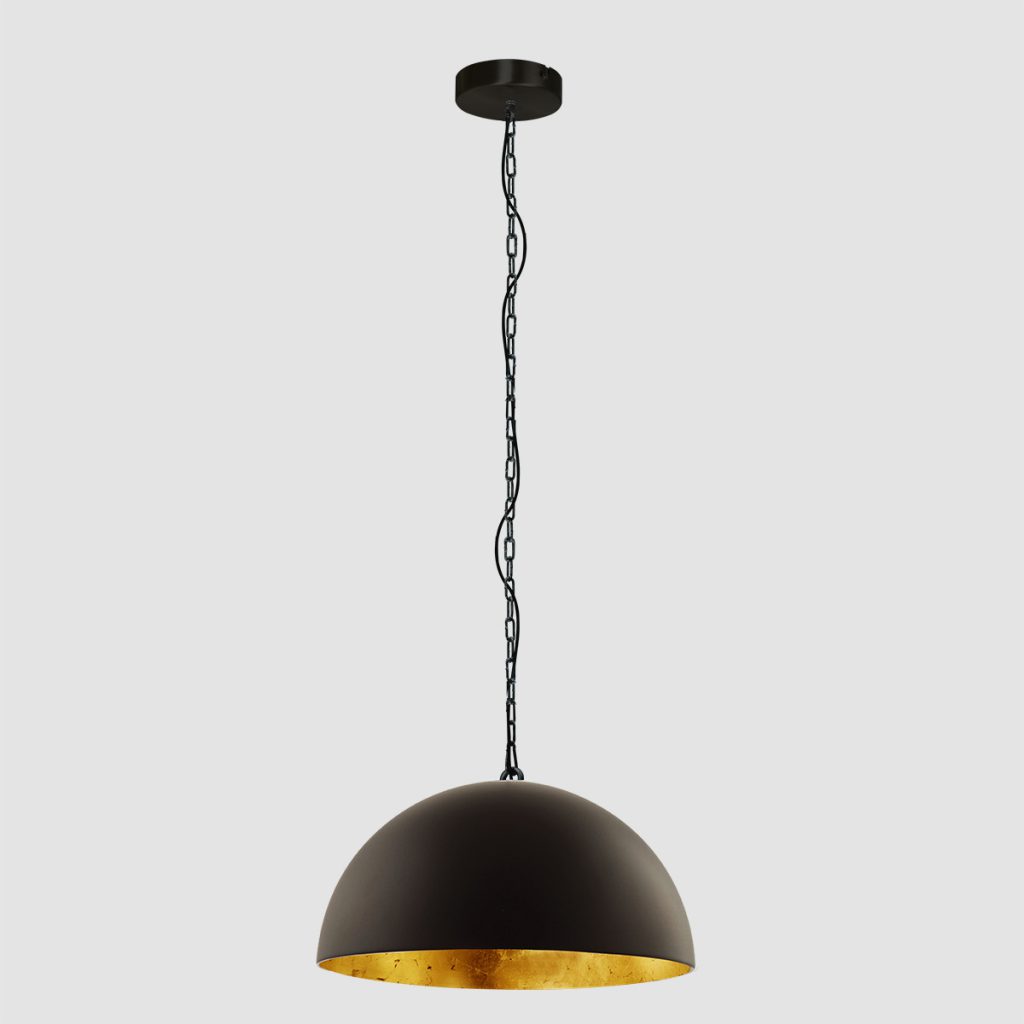 Industriële zwarte metalen hanglamp Steinhauer Semicirkel - Afbeelding 12