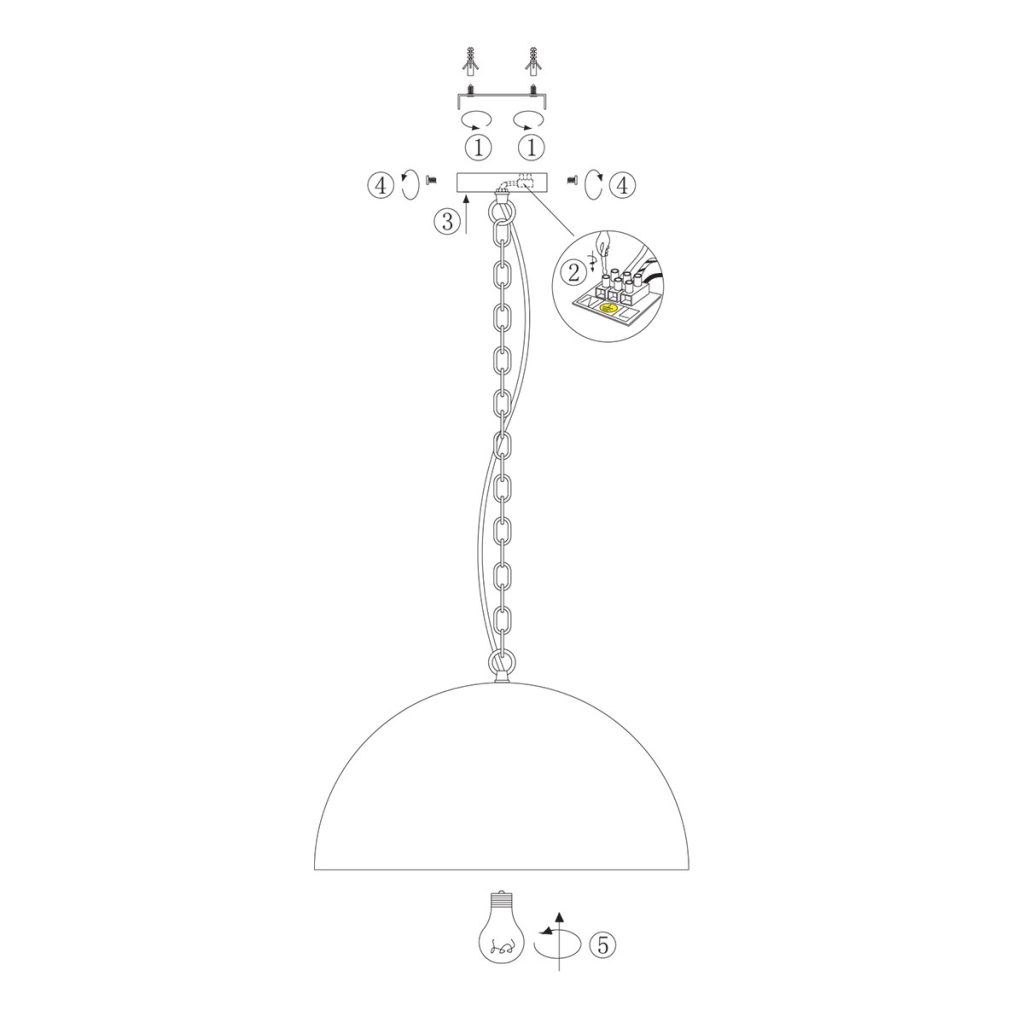 Industriële zwarte metalen hanglamp Steinhauer Semicirkel - Afbeelding 9