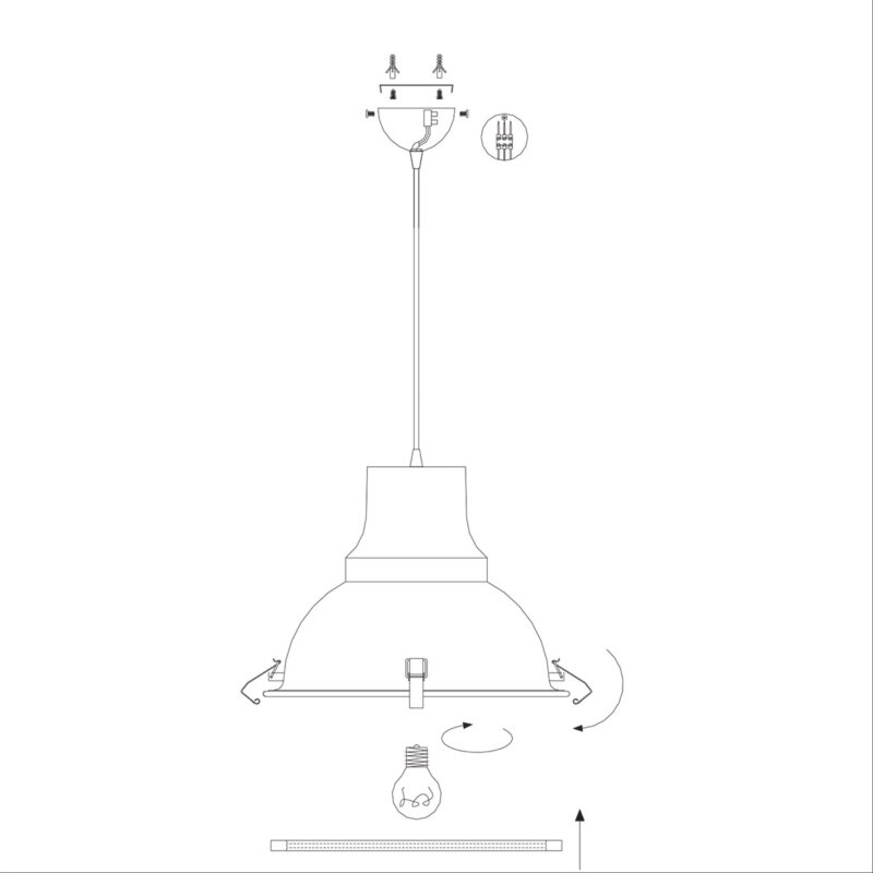 Industriële hanglamp metaal zwart Steinhauer Parade - Afbeelding 10