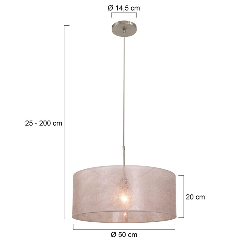 Moderne zilverkleurige metalen hanglamp Steinhauer Sparkled light - Afbeelding 6
