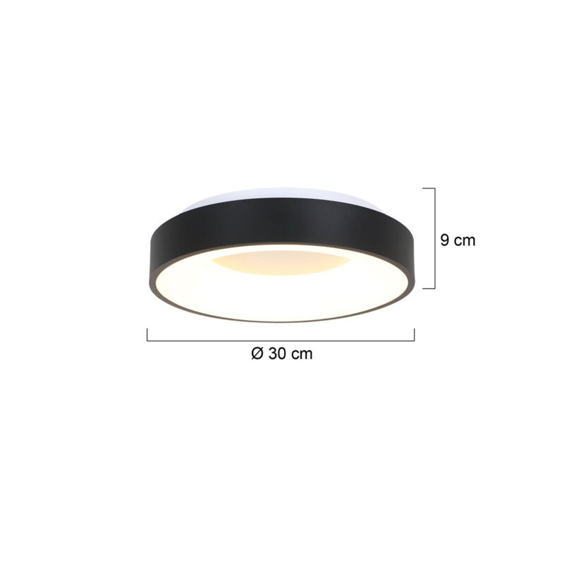 steinhauer-plafonniere-ringlede-zwart-kunststofmetaal-ø30cm-led-3086zw-1