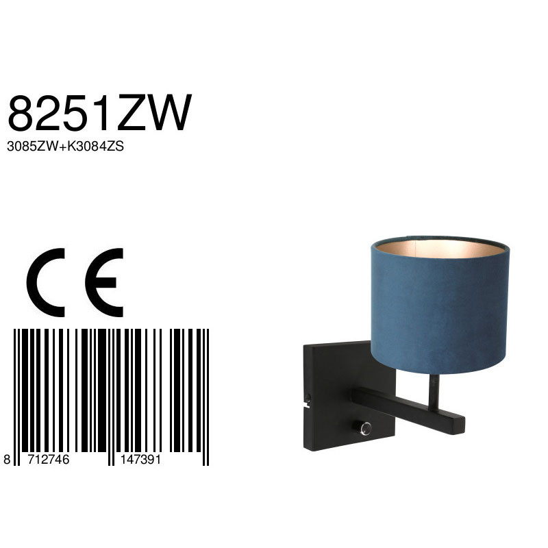 strakke-moderne-wandlamp-met-blauwe-kap-steinhauer-stang-8251zw-6