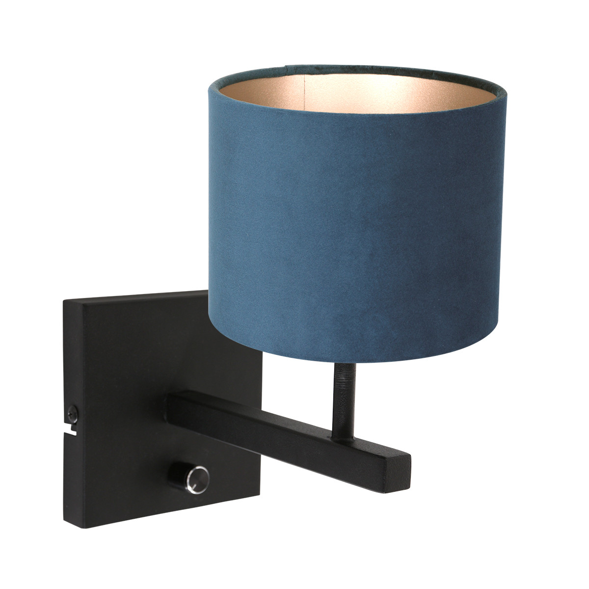 strakke-moderne-wandlamp-met-blauwe-kap-steinhauer-stang-8251zw