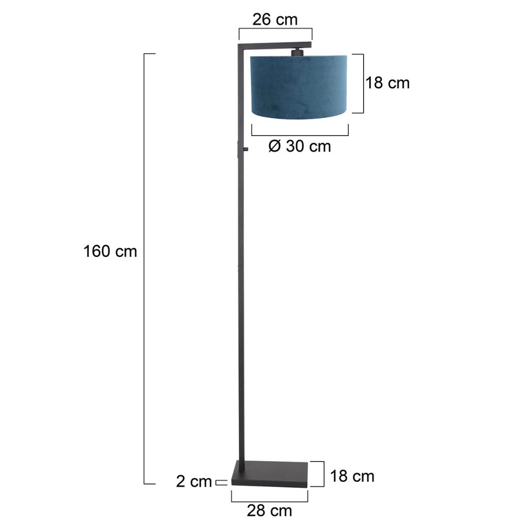 Strakke vloerlamp met blauwe kap Steinhauer Stang - Afbeelding 6
