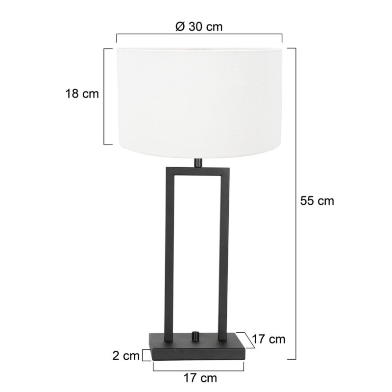 Tafel schemerlamp met witte kap Steinhauer Stang - Afbeelding 6