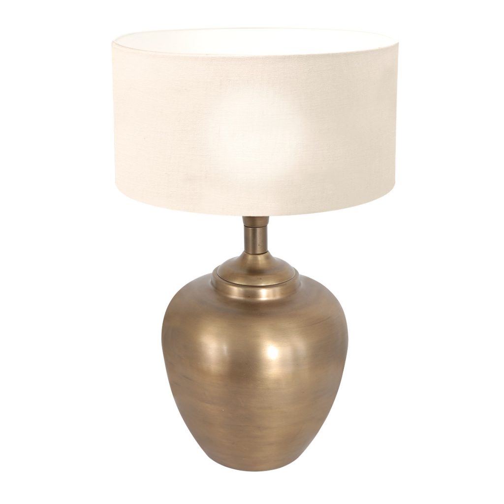 Tafel vaaslamp met witte kap Steinhauer Brass - Afbeelding 2