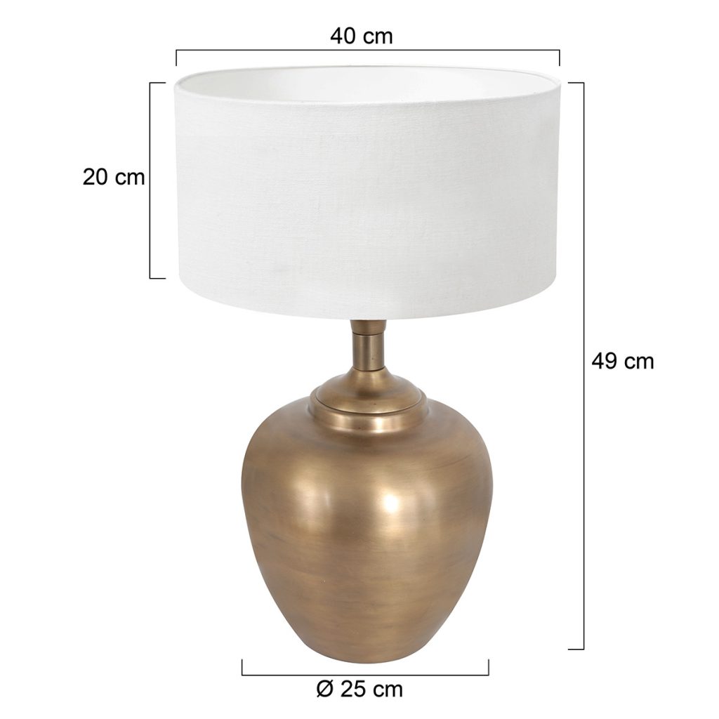 Tafel vaaslamp met witte kap Steinhauer Brass - Afbeelding 6