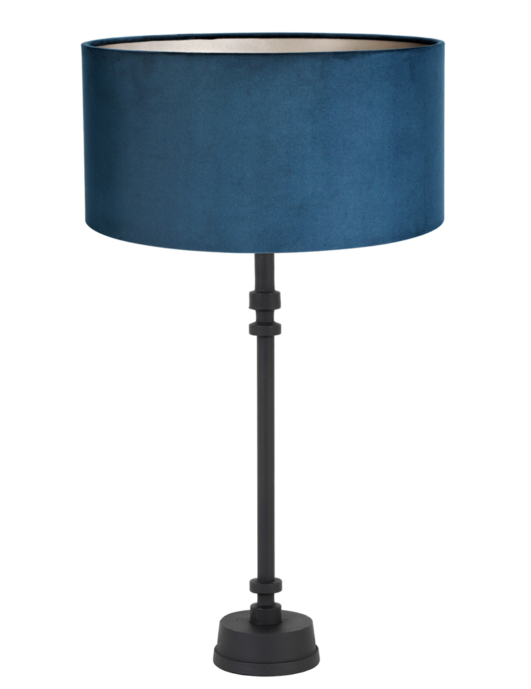 tafellamp-met-blauwe-kap-light-living-howell-zwart-7044zw-1