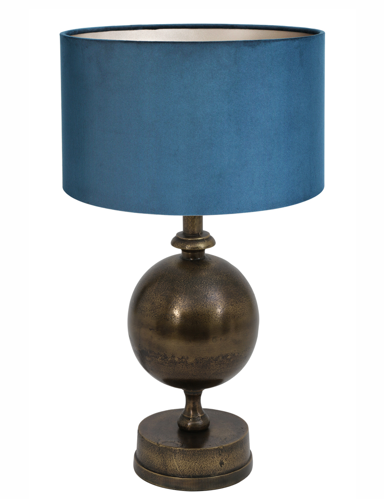 tafellamp-met-blauwe-velvet-kap-light-living-kalym-brons-7007br-1