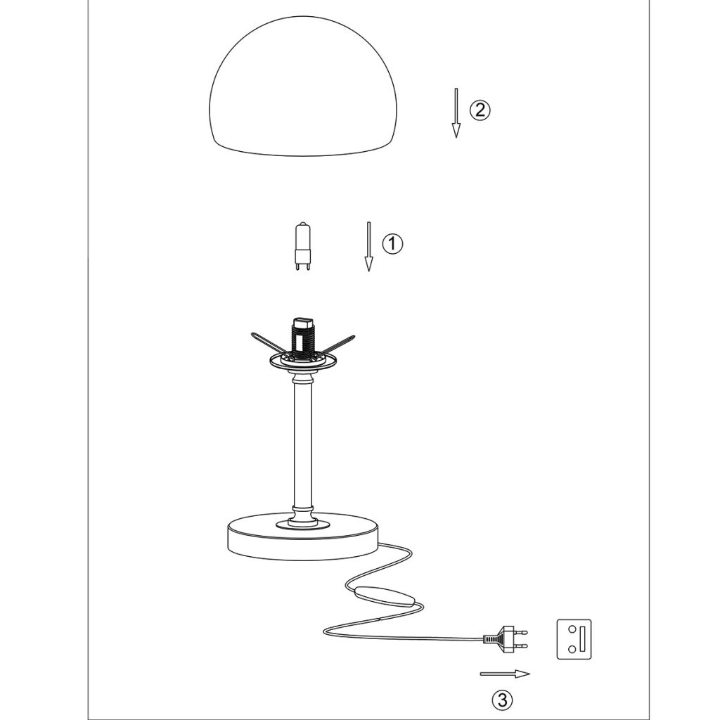 Moderne glazen tafellamp chroom metaal Steinhauer Ancilla - Afbeelding 8