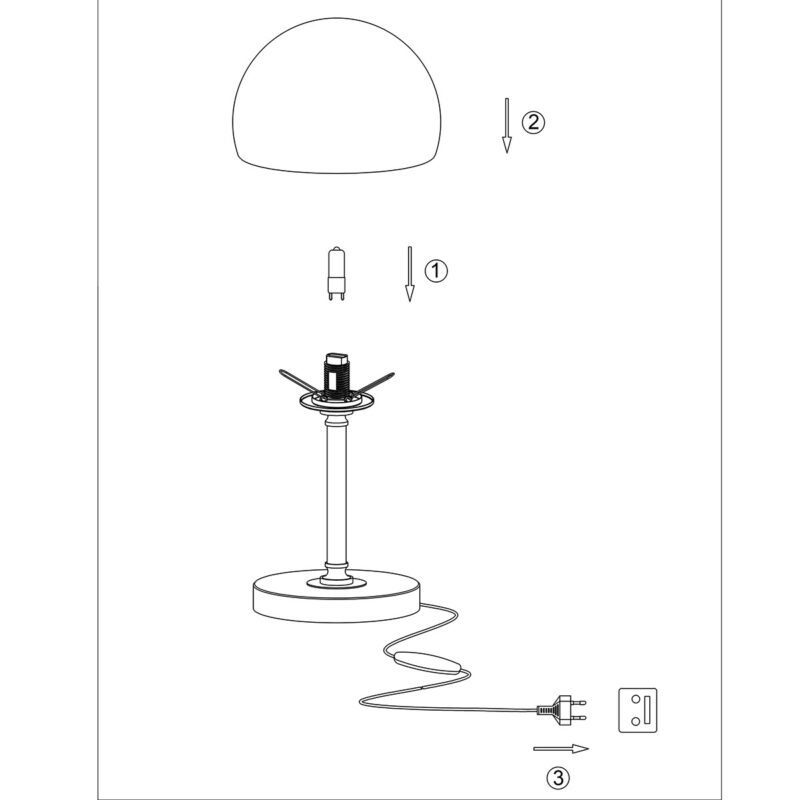 Moderne glazen tafellamp chroom metaal Steinhauer Ancilla - Afbeelding 8