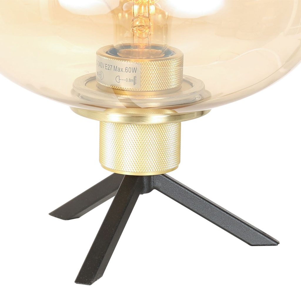 Moderne amberkleurige glazen tafellamp Steinhauer Reflexion - Afbeelding 3