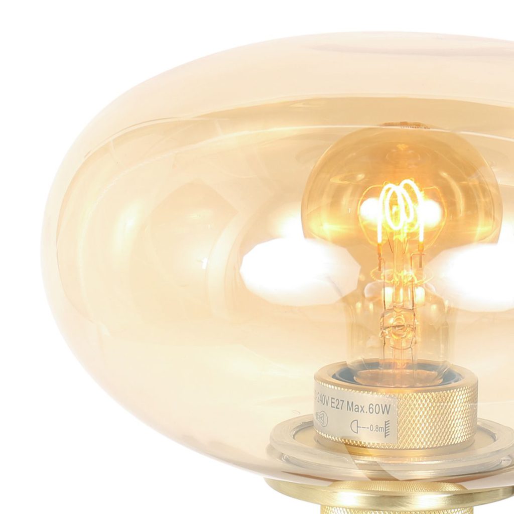 Moderne amberkleurige glazen tafellamp Steinhauer Reflexion - Afbeelding 4