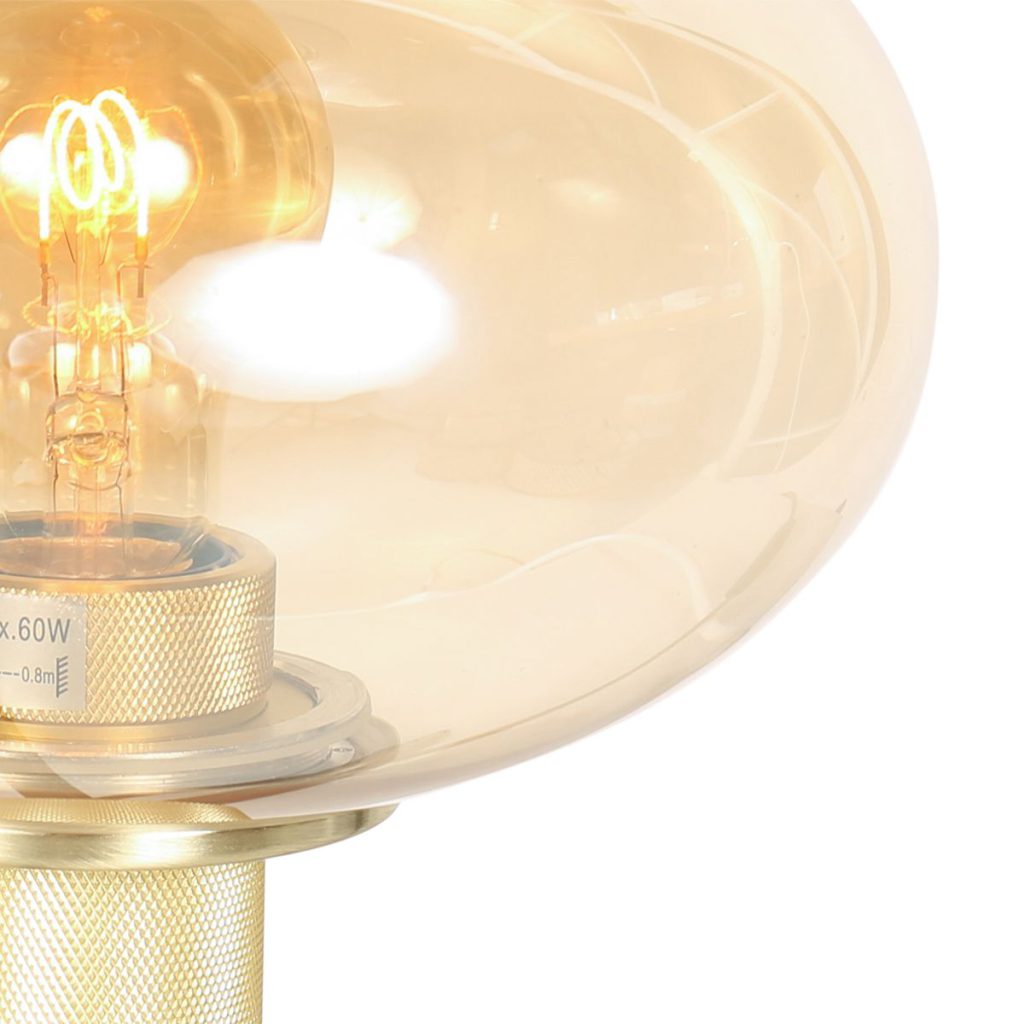 Moderne amberkleurige glazen tafellamp Steinhauer Reflexion - Afbeelding 5
