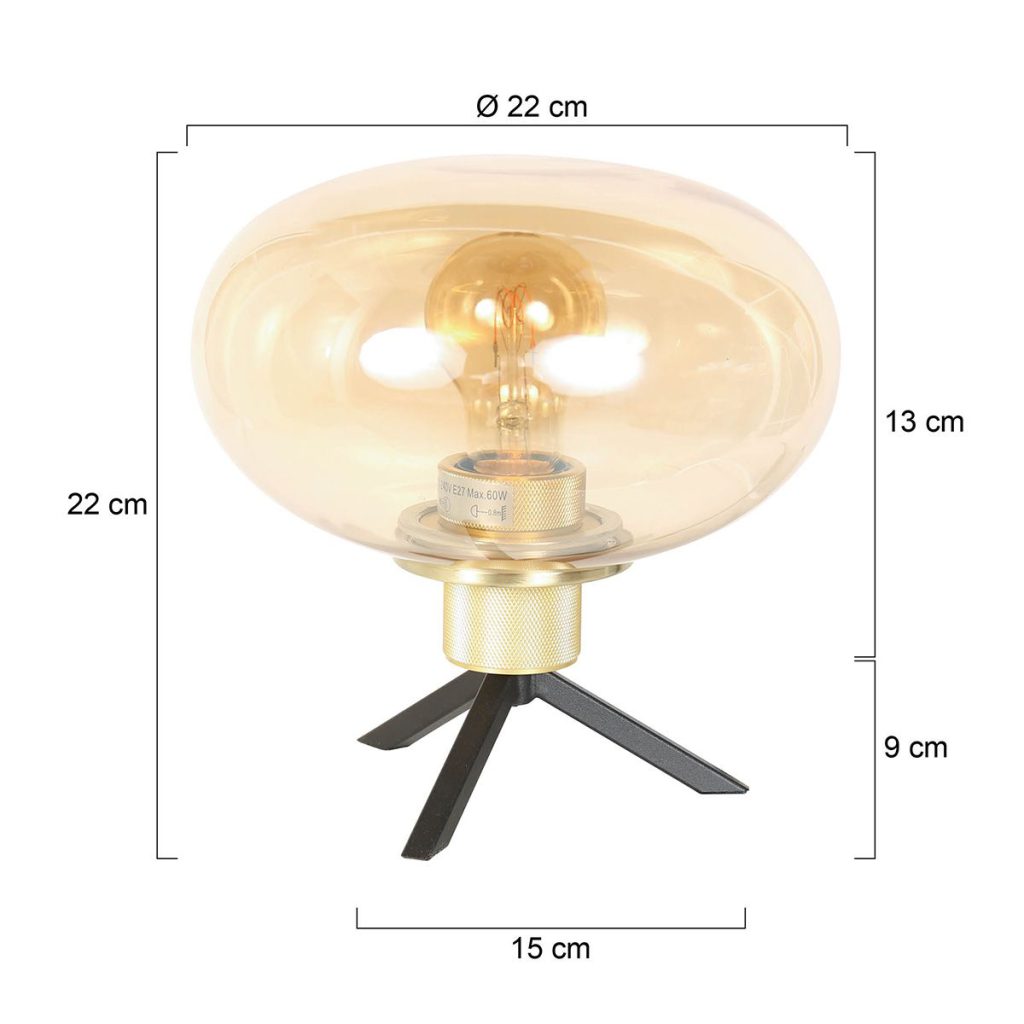Moderne amberkleurige glazen tafellamp Steinhauer Reflexion - Afbeelding 6