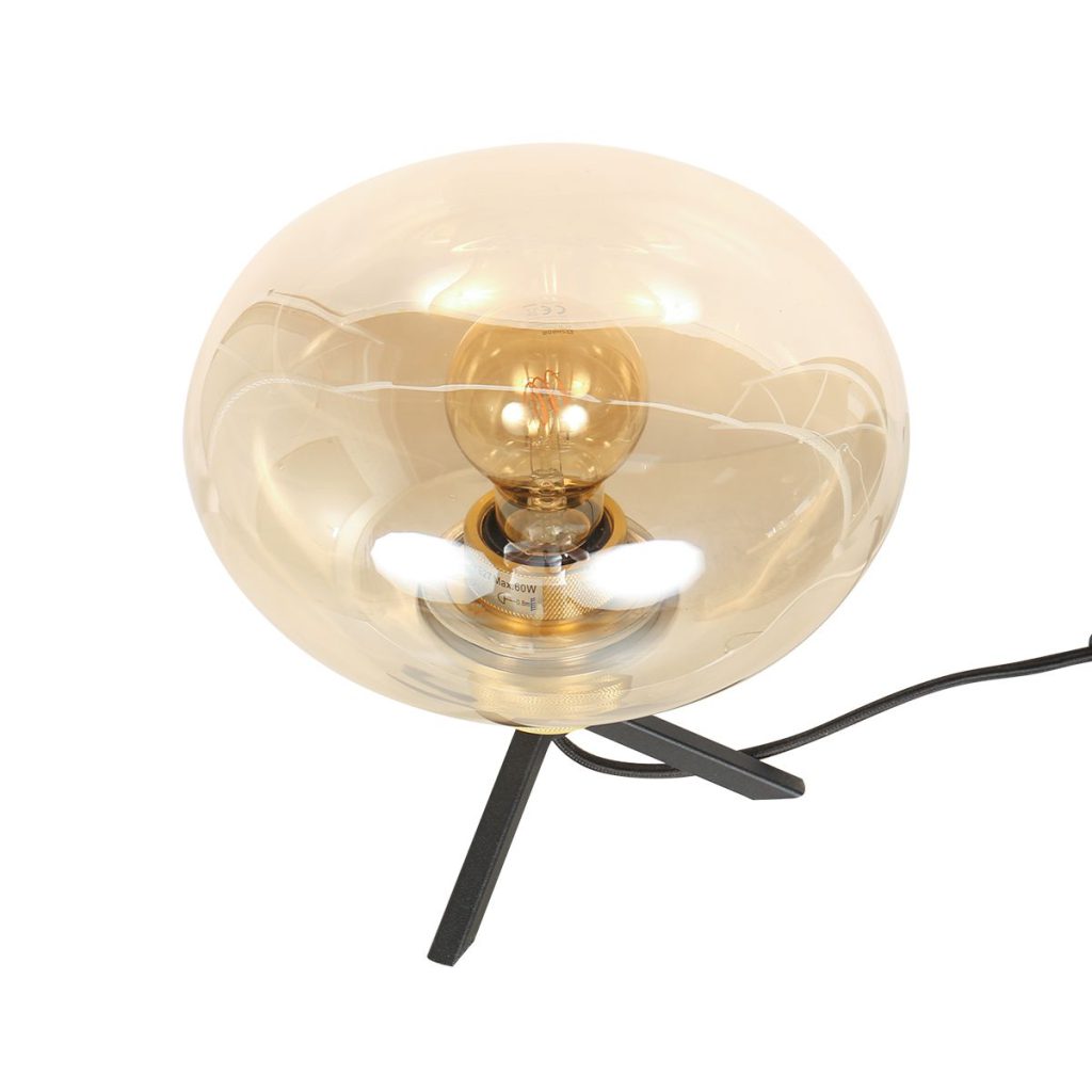 Moderne amberkleurige glazen tafellamp Steinhauer Reflexion - Afbeelding 8