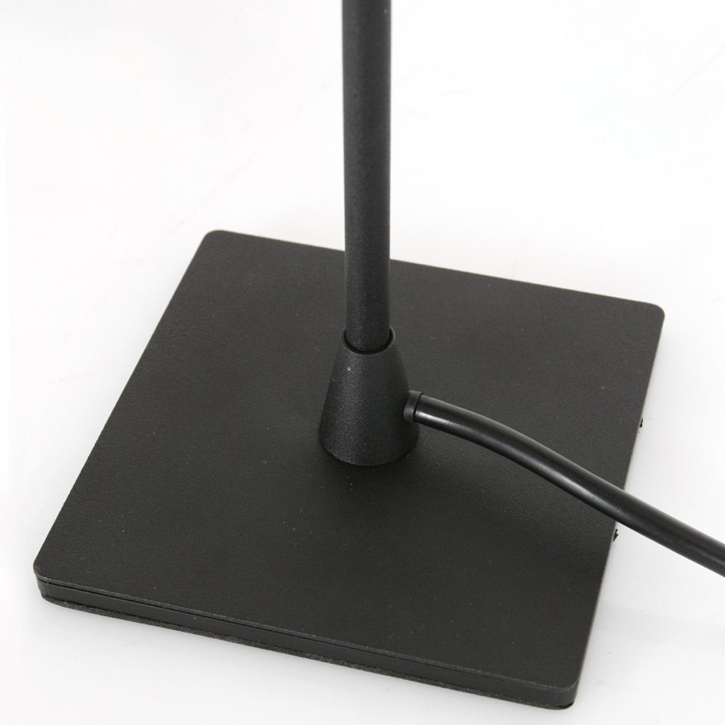 Vierkante rookglas tafellamp zwart Steinhauer Ancilla - Afbeelding 5