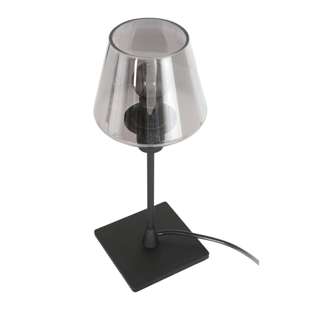 Vierkante rookglas tafellamp zwart Steinhauer Ancilla - Afbeelding 9