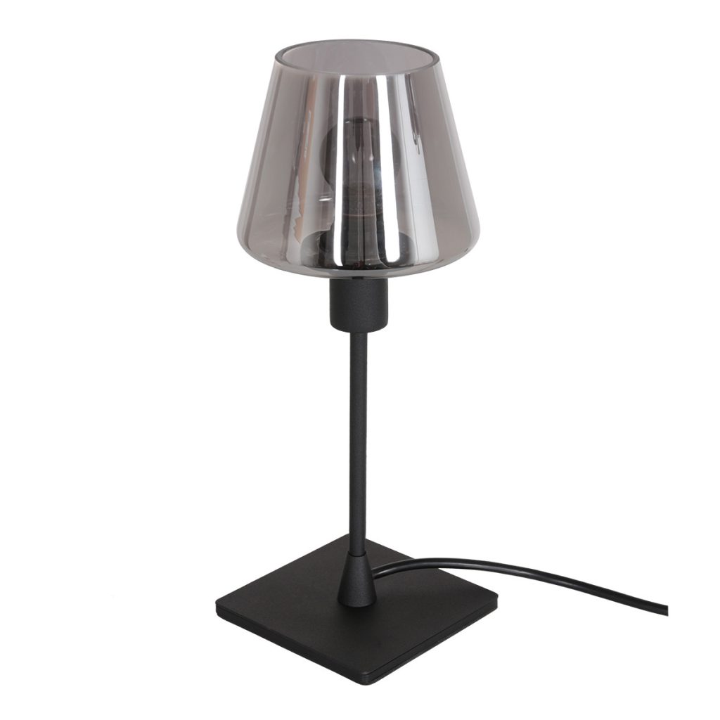 Vierkante rookglas tafellamp zwart Steinhauer Ancilla - Afbeelding 10