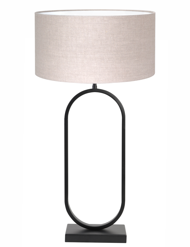 tafellamp-ovaal-met-beige-linnen-kap-light-living-jamiri-zwart-8432zw-1
