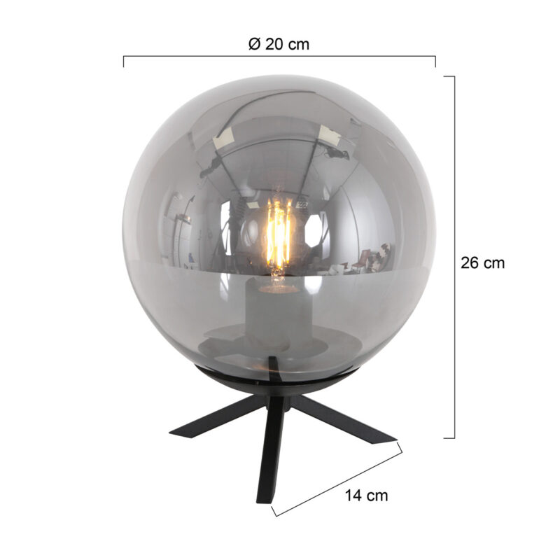 steinhauer-tafellamp-bollique-zwart-glasmetaal-ø20cm-e27-3323zw-1
