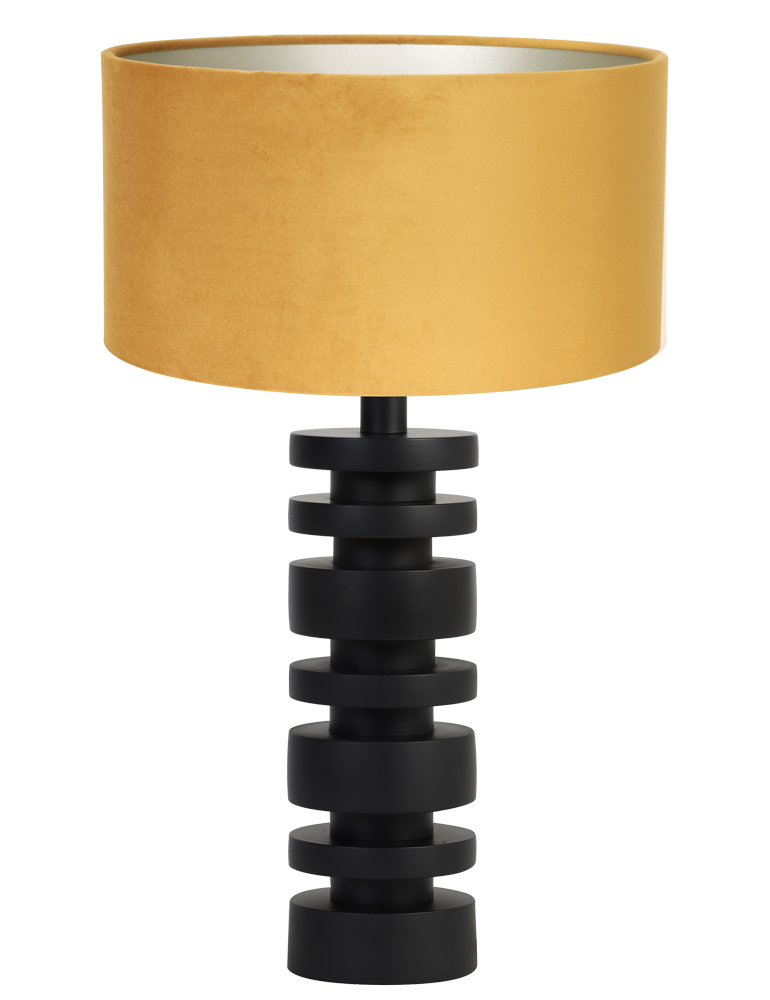 tafellamp-schijf-met-okergele-kap-light-living-desley-zwart-8437zw-1