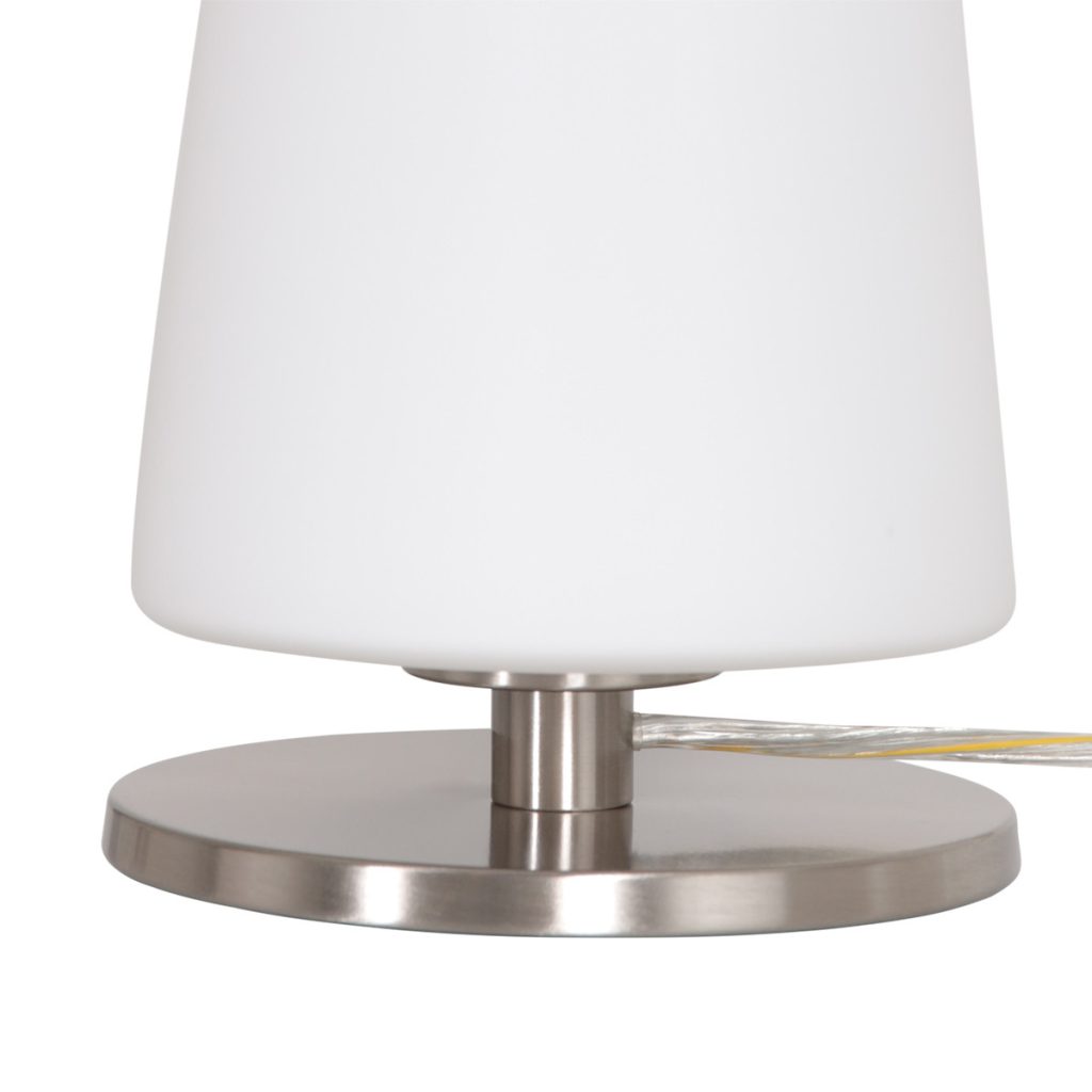 Staalkleurige moderne tafellamp melkglas Steinhauer Ancilla - Afbeelding 4