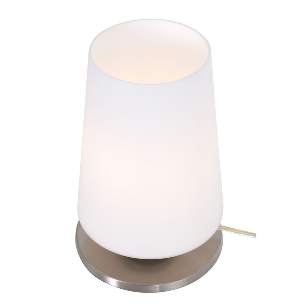 Staalkleurige moderne tafellamp melkglas Steinhauer Ancilla - Afbeelding 9