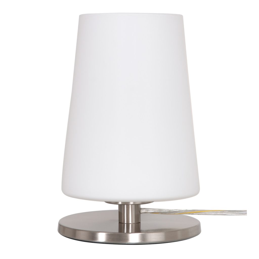 Staalkleurige moderne tafellamp melkglas Steinhauer Ancilla - Afbeelding 10