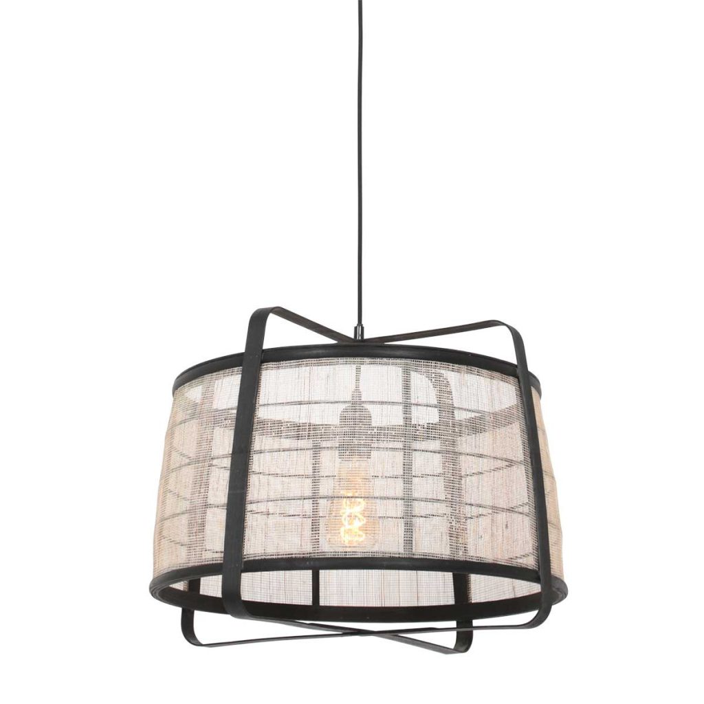 annelighting-hanglamp-capos-zwart-houtstof-ø48cm-e27-3511zw-1