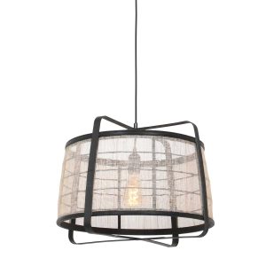 annelighting-hanglamp-capos-zwart-houtstof-ø48cm-e27-3511zw-1
