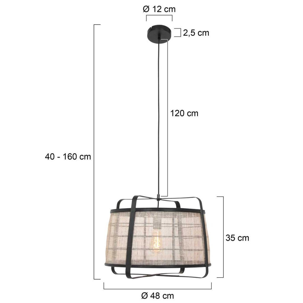 annelighting-hanglamp-capos-zwart-houtstof-ø48cm-e27-3511zw-1