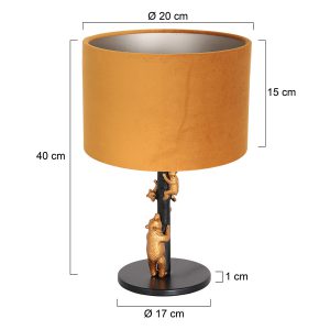 annelighting-tafellamp-animaux-zwart-metaalveloursstof-ø20cm-e27-8235zw-1