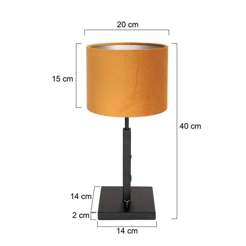 Trendy tafellamp met okergele kap Steinhauer Stang - Afbeelding 6