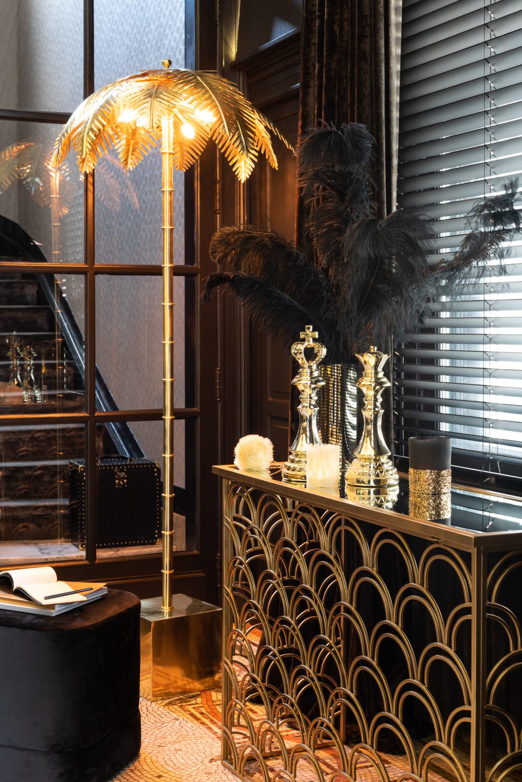 Tropische gouden vloerlamp palmbladeren Jolipa Coconut - Afbeelding 3