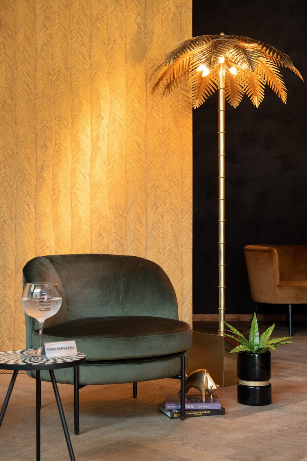 Tropische gouden vloerlamp palmbladeren Jolipa Coconut - Afbeelding 4