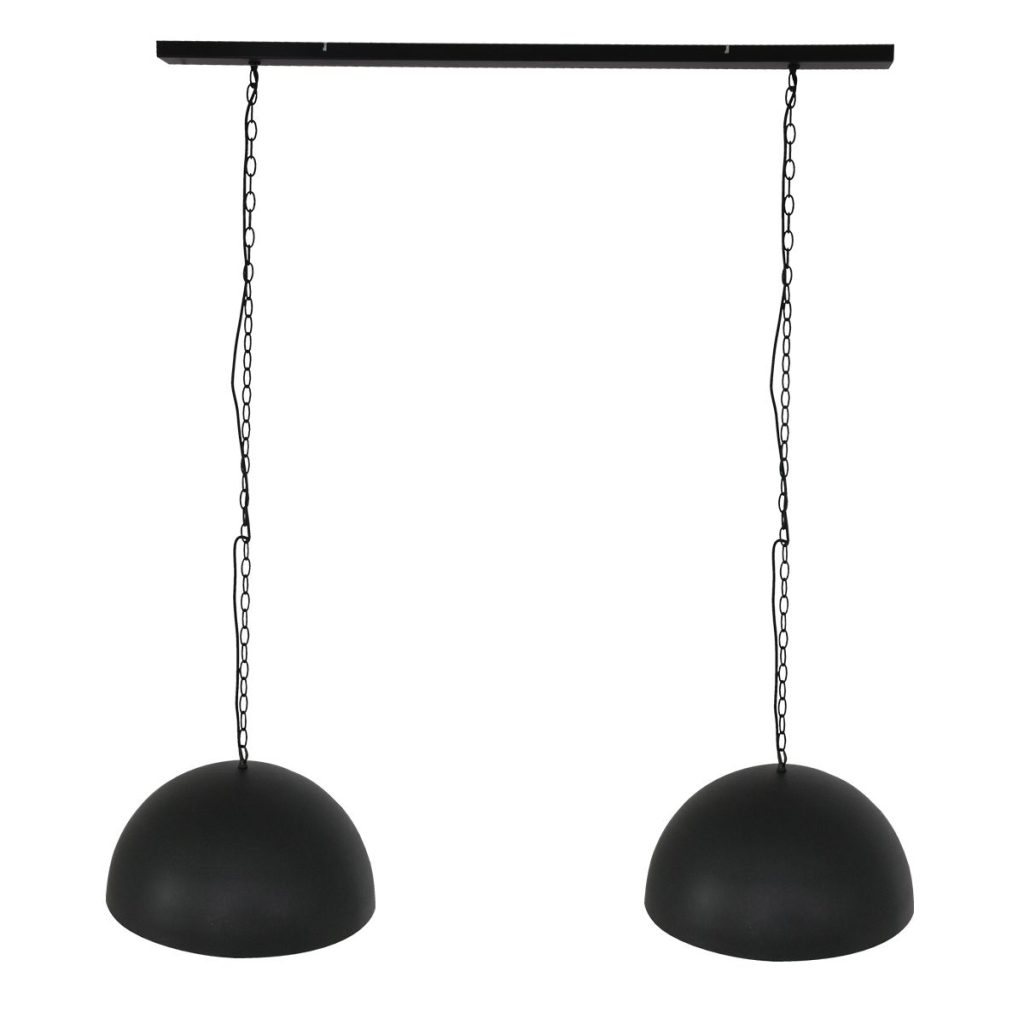 Tweelichts hanglamp zwart met goud Steinhauer Semicirkel - Afbeelding 13