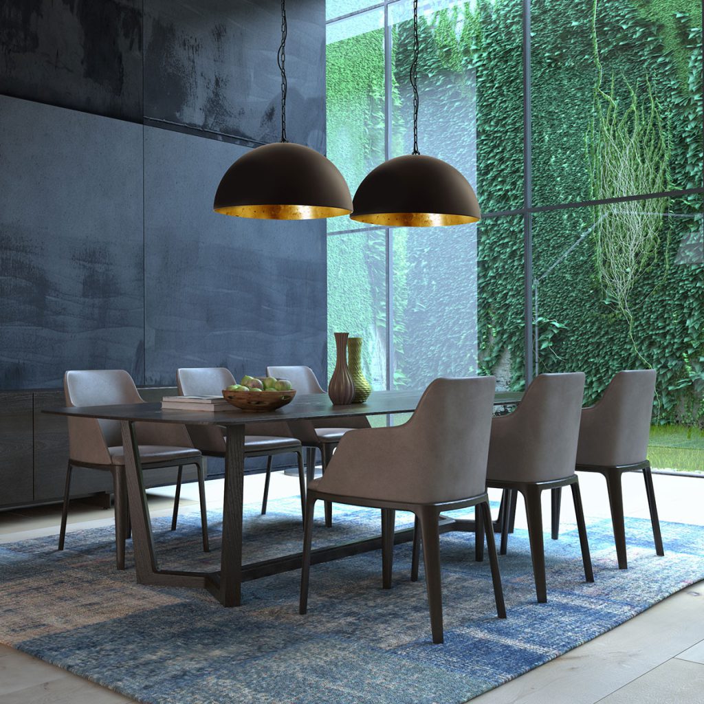 Tweelichts hanglamp zwart met goud Steinhauer Semicirkel - Afbeelding 3