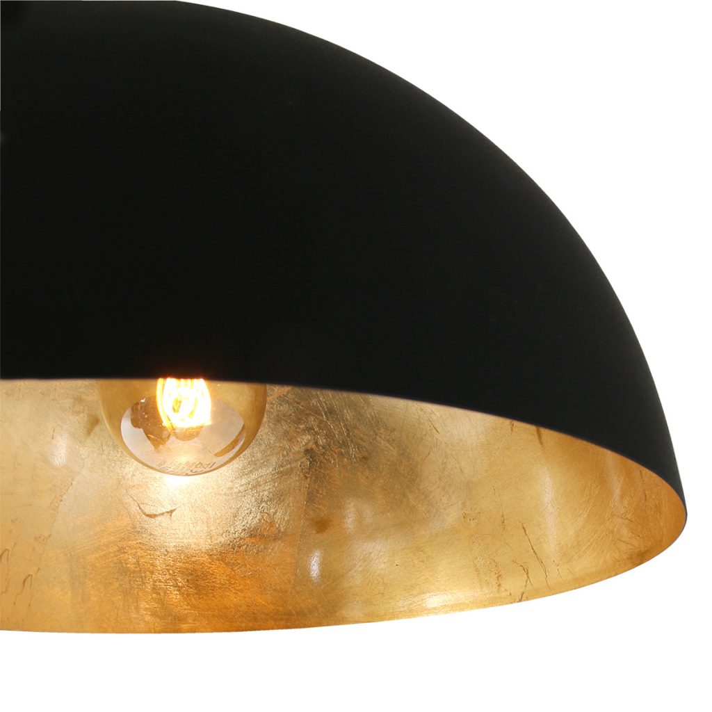 Tweelichts hanglamp zwart met goud Steinhauer Semicirkel - Afbeelding 5