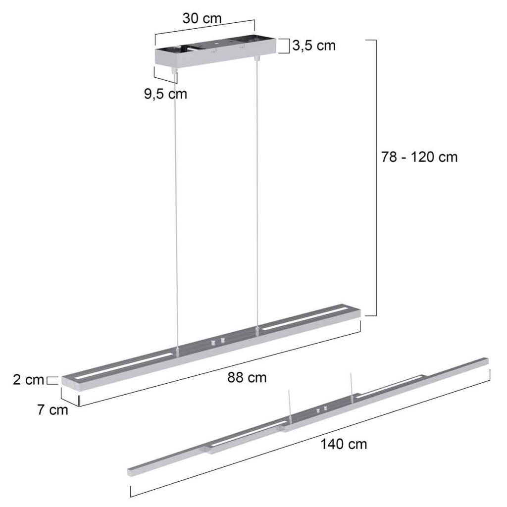 Uitschuifbare eettafelamp Steinhauer Zelena led - Afbeelding 7