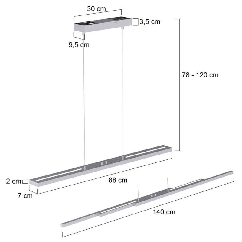 Uitschuifbare eettafelamp Steinhauer Zelena led - Afbeelding 7