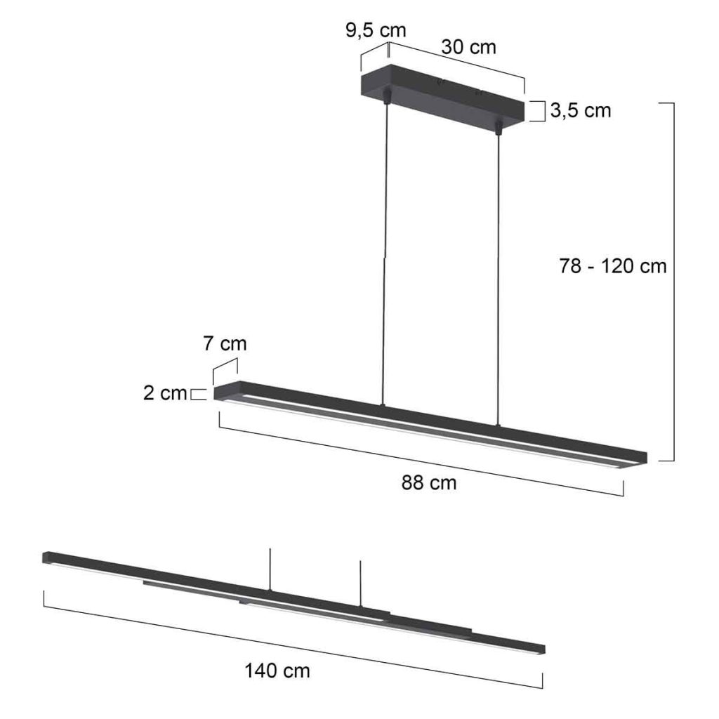 Uitschuifbare hanglamp Steinhauer Zelena led - Afbeelding 8
