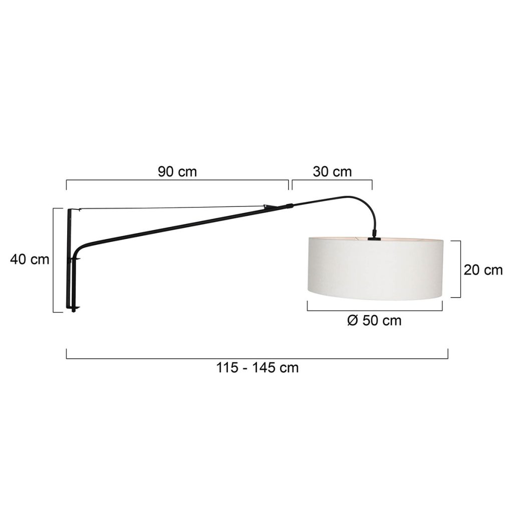 Uitschuifbare wandlamp met crème kap Steinhauer Elegant classy - Afbeelding 7