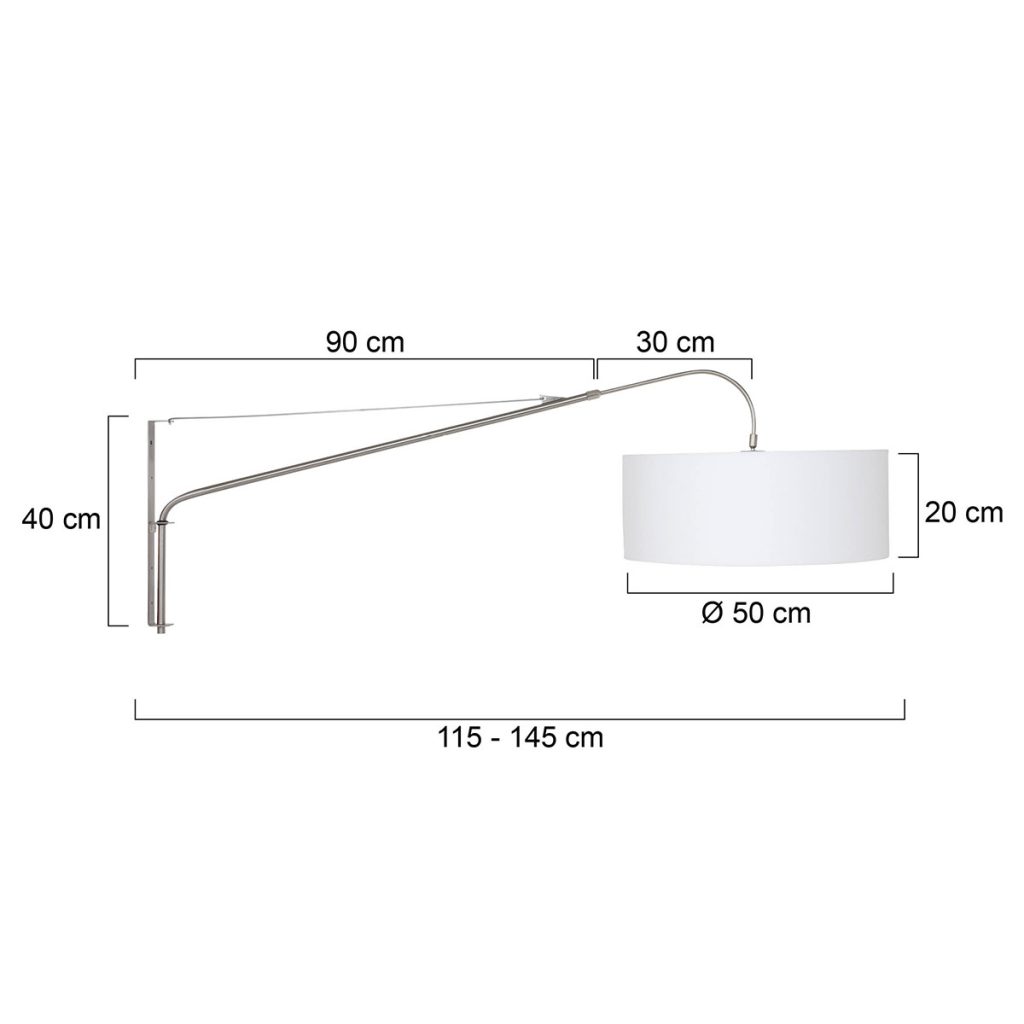 Uitschuifbare wandlamp met witte kap Steinhauer Elegant classy - Afbeelding 6