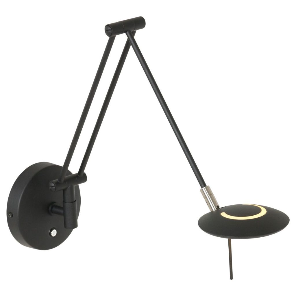 Moderne zwarte kunststoffen metalen wandlamp Steinhauer Zodiac led - Afbeelding 2