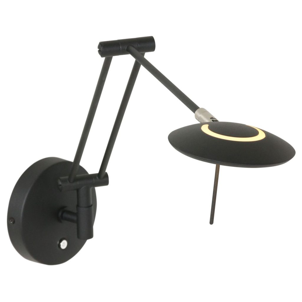 Moderne zwarte kunststoffen metalen wandlamp Steinhauer Zodiac led - Afbeelding 9